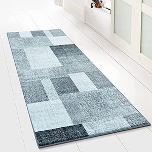 Floordirekt Tapijtloper/vloerkleed Lucano 80 x 150 cm, antraciet - modern vloerkleed voor hal, keuken, slaapkamer - per meter - antislip, robuust en onderhoudsvriendelijk