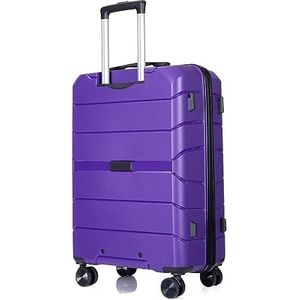 Trolley Case Koffer Bagage Met Wiel PP-bagagesets Lichtgewicht Koffer Met TSA-slot Reisbagage Bagage Lichtgewicht (Color : Purple, Size : 24in)
