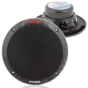 Pyle 6,5 Inch Dual Marine Luidsprekers – 2-Weg Waterdichte & Weerbestendige Outdoor Stereo Geluidsysteem 400W, Polypropyleen Membranen & Butylrubberen Surround – 1 Paar (Zwart)