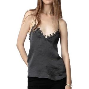 Dames hemdje 2023 lente en zomer tanktop met blauwe print (Kleur : G vest, Size : 34 XS)