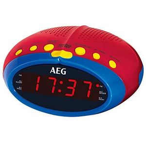 AEG MRC 4143 Horlogeradio voor kinderen, met FM/MW-PLL radio en 24-uurs led-display, automatische slaap (90 min), wekkerfunctie, tijdreserve