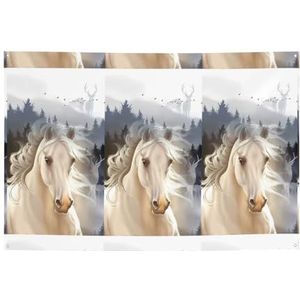 Mooie Witte Paard Vakantie Banner 120x180cm, Voor Moederdag Engagement Anniversary Party Indoor En Outdoor Decoratie