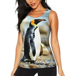 AYYQWE Pinguïn Print Tanktops Yoga Hardlopen Wandelen Outdoor Activiteiten Casual Dagelijks Dragen Avont, Zwart, S