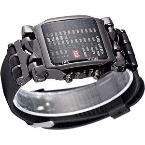 BROLEO Uniseks polshorloge, elektronisch horloge, polshorloge, verstelbare PU-armband, datumfunctie voor mannen en vrouwen