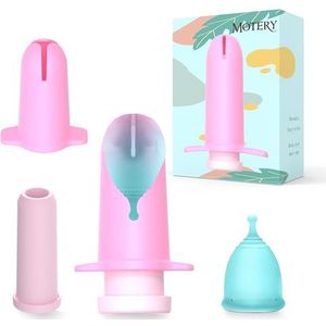 Mottery Applicator Tool voor menstruatiecups voor eenvoudig inbrengen, herbruikbare menstruatiecup applicatorset, eenvoudig te gebruiken en milieuvriendelijk, werkt met de meeste cups, het beste voor