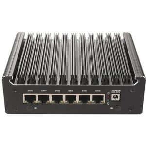 HSIPC Alder Lake N100 Quad Core Firewall Micro Appliance, Mini PC, Router PC met 8G RAM 128G SSD, 6*i226-V RJ45-poort AES-NI Compatibel met Psense