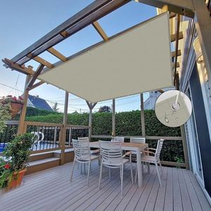 NAKAGSHI Zonnezeil, waterdicht, lichtgrijs, 3,5 x 3,5 m, zonnezeil met rechthoekig oogje, uv-bescherming, 95% voor tuin, balkon, terras, camping, outdoor