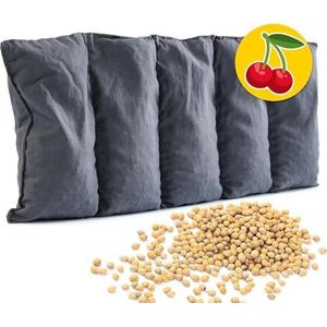 Amilian Kersenpitkussen, magnetron, 55 x 20 cm, warmtekussen, rug, kersenpitkussen, nek en schouder, warmtekompres, korrelkussen, kinderen en volwassenen, massagekussen, koud kussen, kersenpitkussen, groot