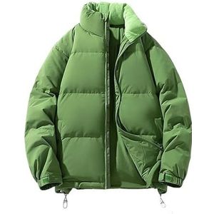Yobohui Heren Donsjack Winter Verdikte Warm Wit Eendendons Jas Outdoor Casual Effen Kleur Korte Lengte Koud Weer Bovenkleding, Groen 1, 3XL