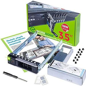 WORKDONE 3,5"" Harde Schijf Caddy met 2,5 inch HDD-Adapter – Compatibel met Dell PowerEdge Servers R740 R640 R540 R440 R340 R740xd2 R7415 R7425 R6415 tray – met gedetailleerde installatiehandleiding