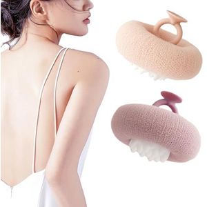 2024 Nieuwe Super Zachte Zonnebloem Zuignap Badbal, 2-in-1 Zonnebloem Badbal, Exfoliërende Bad Spons Body Borstel Scrubber, Badkamer Douche Sponzen voor Vrouwen Mannen (2 stuks B)