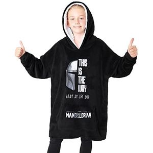 Disney The Mandalorian kindertrui met capuchon, XL-trui van fleece, Baby Yoda, Zwart, Eén maat