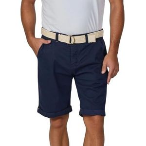 riverso heren Chino shorts RIVHenry riem bermuda korte broek 98% katoen lichtblauw donkerblauw navy rood groen oranje beige grijs w30 - w42