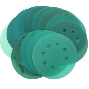 schuurpads, 15 stuks 5 inch 125 mm 8 gaten 60 tot 2000 korrels klittenband polyesterfolie schuurpapier schuurschijf schuurmiddel polijstgereedschap(800)