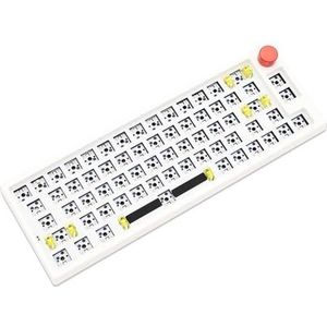 QPSJXN Th66 Pro 65% mechanisch toetsenbord 66 Bluetooth swappable warm 5.0 2,4 GHz Type-C bedraad doe-het-zelf toetsenbord (wit)