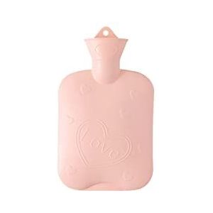 DieffematicRSD Warmwaterkruik Waterinjectie Rubber Warmwaterkruik Dikke Warmwaterkruik Winter Warmwaterzak Hand Voeten Warmer Waterfles (Color : Pink)