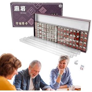 kaylo Kleine Mahjong-set, draagbare Mahjong-tafelset,Draagbare Mahjong-bordspellen voor volwassenen - Mini Mahjong Familiebordspel Gemakkelijk mee te nemen voor op reis, studentenslaapzaal