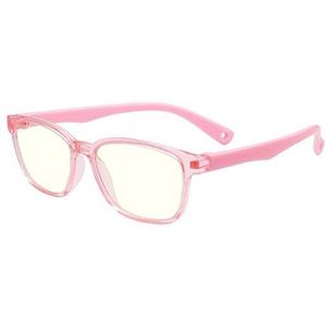 FOURCHEN Kinderserie – bril tegen blauw licht voor kinderen – bescherm je ogen tegen schermen, filter tegen blauw licht, anti-stress, vermoeidheid, uv-bescherming (transparant roze)