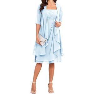 Thee - ZM274 - Galajurk - Lichtblauw - Chiffon - 2 Stuks