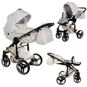 Kinderwagen Junama Exclusive met babyzitje en Isofix selectie door SaintBaby White Gold 03 2-in-1 zonder babyzitje