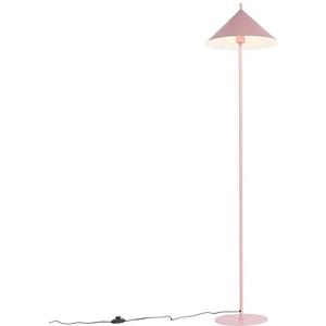 QAZQA - Design vloerlamp roze - Triangolo | Woonkamer | Slaapkamer | Keuken - Staal Rond - E27 Geschikt voor LED - Max. 1 x 25 Watt