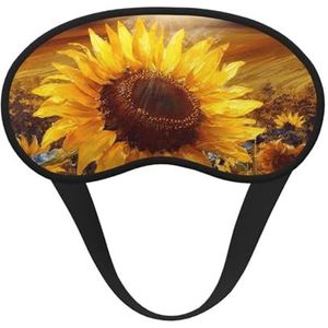 Gouden zonnebloem slaapmasker zacht comfortabel oogmasker met verstelbare riem verduistering oogslaap schaduwhoes voor vrouwen meisjes mannen reizen yoga dutje ploegendienst werk