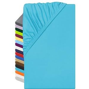 npluseins Microvezel hoeslaken - ademend en geschikt voor mensen met een allergie 1519.2192, 80-90 x 190 cm, turquoise