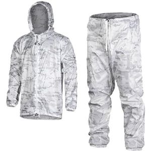 ukrstore Winter Multicam Alpine Jacht Tactisch Pak Camouflage Kleding Ultradun Windjack Leger Sniper Militair. Inclusief jas, broek, draagtas + GIFT Geschikt voor Unisex (M/L/XL/XXL/XXXL), Wit, one