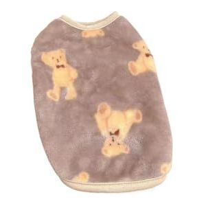 Huisdier pluche jumpsuit herfst winter medium kleine hondenkleding warm fluweel zoete pyjama kitten puppy schattige trui chihuahua poedel (Color : Coffee-A, Size : XL)