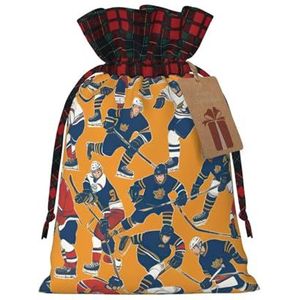 Hockey Exquisite Drawstring Christmas Gift Bags, Herbruikbaar, Voor Uitzonderlijke Gifting Ervaringen