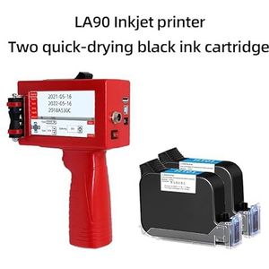 Mini Inkjet Printer Mini Draagbare Printer, 2D Barcode Handheld Printer, Patroon Label Verpakking Coder, Inkjet Kleur Vervagingsbestendig instelbare afdrukhoogte(Printer-2 black ink)