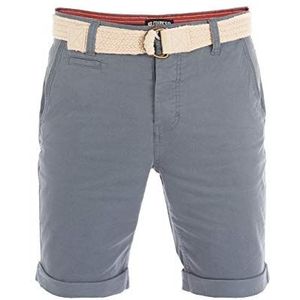 riverso heren Chino shorts RIVHenry riem bermuda korte broek 98% katoen lichtblauw donkerblauw navy rood groen oranje beige grijs w30 - w42