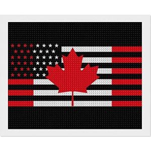 USA Canada Vlag Diamant Kunst Volledige Boor Diamant Foto Schilderen Kits voor Thuis Muur Decor 40 cm x 50 cm
