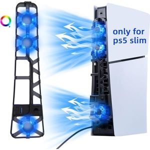 Mcbazel - PS5 Slim Cooling Fan - Zwart - Materiaal: Kunststof - Plug-and-Play