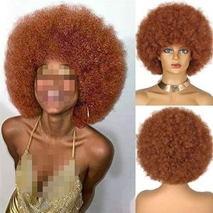 pruik/pruik voor vrouwen Kinky krullend korte afro pruiken zwarte natuurlijke synthetische pruik for vrouwen hittebestendige fiber Afro-Amerikaanse pruik Synthetische pruik (Color : C)