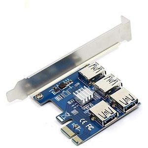WBTUO Riser Card PCI-E USB 3.0 PCIe-poort Multiplier Card PCI Express PCIe 1 naar 4 PCI-E naar PCI-E voor BTC Miner Machine
