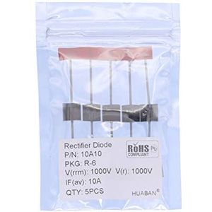 HUABAN 5 stuks 10A10 rectifier diode 10A 1000V R-6 axiaal 10 ampère 1000 volt