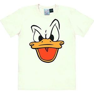 LOGOSHIRT - Disney - Donald Duck - Gezicht - Easyfit T-Shirt - gebroken wit - Gelicentieerd origineel ontwerp, Maat XS