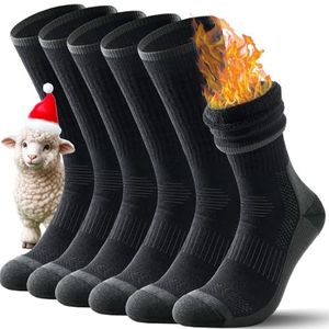 Tanstc Merino sneakersokken, wandelsokken, dames en heren, outdoor, winter, dikke thermosokken, wintersokken, professionele warme wollen sokken, tennissokken, premium elasticiteit, sport, werk, 3