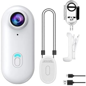 OBEST 360° Action Cam Mini actiecamera, 1080P, bodycam, onderwatercamera, 30 m, waterdicht, wifi, vlog, POV, camera, sportcamera, motorfiets, fiets, paardrijden, helmcamera, multifunctioneel