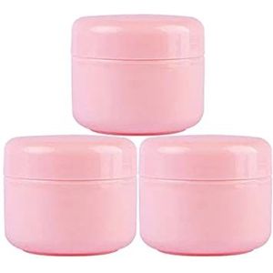 100 ml cosmetische monstercontainer roze lege navulbare plastic ronde pot gezichtscrème lotion cosmetica container doe-het-zelf make-up monster (Pack van 20), roze, 100ml