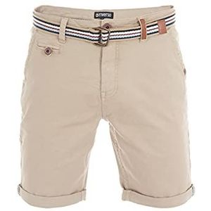 Riverso RIVKlaas Shorts/korte broek/bermuda voor heren; normale pasvorm; met riem; voor de zomer; 98% katoen; keuze uit diverse kleuren en maten, Middle Beige (20300), 36