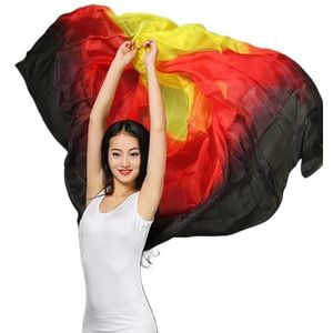 Buikdans zijden sjaal 100% zijde prestaties dans effen kleur lichte textuur sluier sjaals vrouwen sjaal kostuums accessoires buikdans sluiers 250 cm x 110 cm buikdans sjaal (kleur: oranje-01)