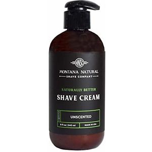 Montana Natural Shave Company MNSC ongeparfumeerde natuurlijk betere pomp scheercrème - zacht, huidvriendelijk, volledig natuurlijk en handgemaakt