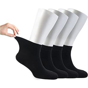 Cosyfeel® Losse diabetische sokken voor dames | 4-pack neuropathie enkelsokken voor dames | superzacht milieuvriendelijk bamboemateriaal | duurzaam met naadloze teen | veelkleurige patronen | 4