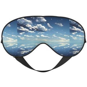 Witte wolken unisex elastische verstelbare gesp ontwerp verduisterende slaap oogmasker voor thuis reizen yoga kantoor dutje