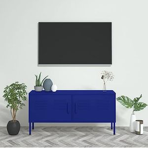 AJJHUUKI Entertainment Centres & TV Stands TV-meubel Marineblauw 105x35x50 cm Stalen Meubels
