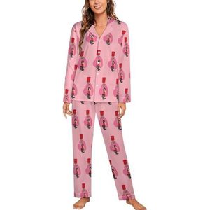 Valentines Meisje Zonder Rose Vrouwen Lange Mouw Button Down Nachtkleding Zachte Nachtkleding Lounge Pyjama Set XL