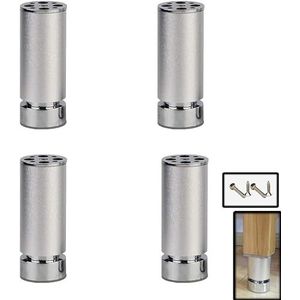 Metalen meubelpoten, 4-pack meubelpoten, metalen tafelpoten, voetenbank van aluminiumlegering, verstelbaar 0,03 inch, draagvermogen 400 kg, hoogte 2,4 inch-15,7 inch, met schroeven (Color : 7.1in(18c