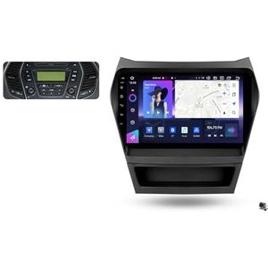 ZWCLSH QLED-schermupgrade Android 13 autoradio met Carplay en Android Auto, Bluetooth 5.0, 9 inch touchscreen, SWC back-upcamera, AM/FM autoradio compatibel met Hyundai Santa Fe 3 2013-2016, A, 3NF